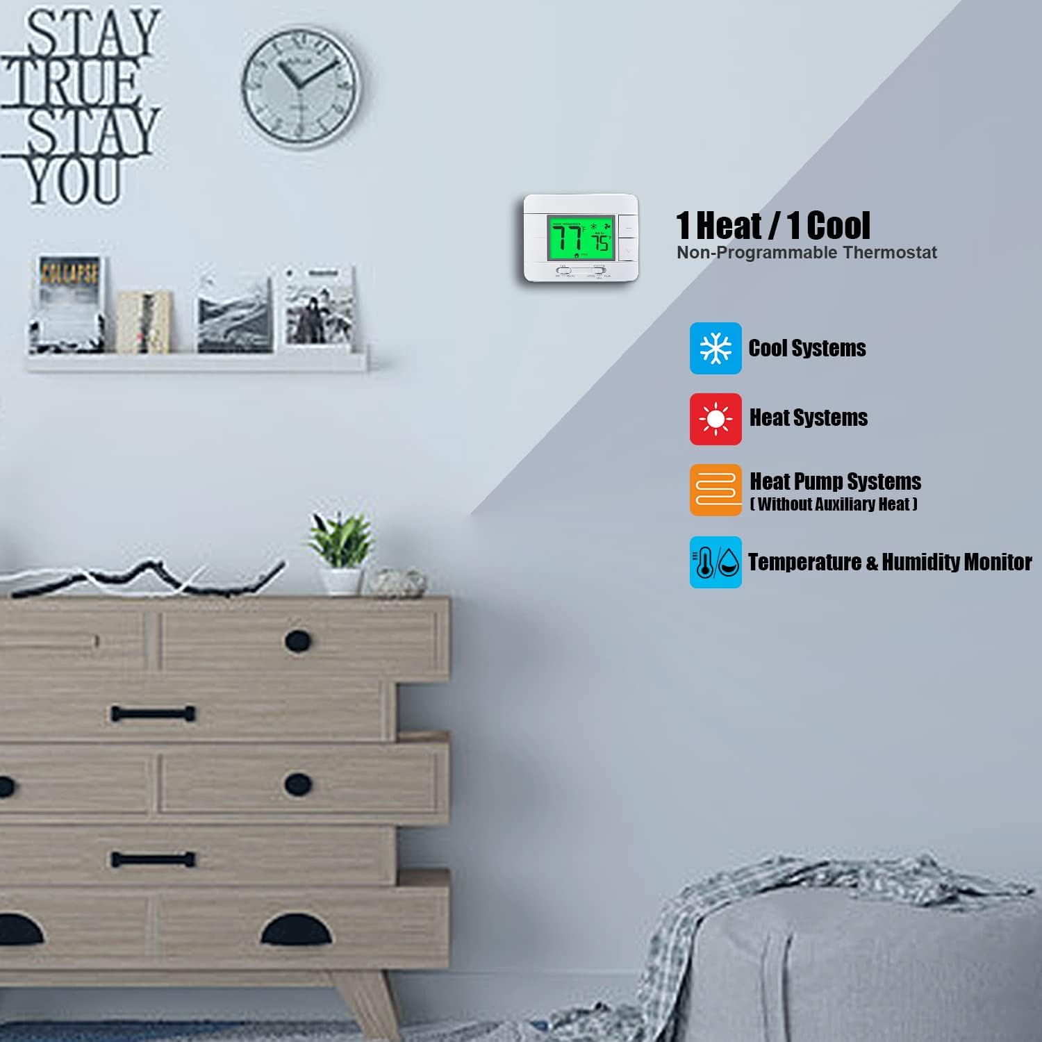 Upgraded Non Programmable Thermostats For Home 1 Heat/1 Cool Review