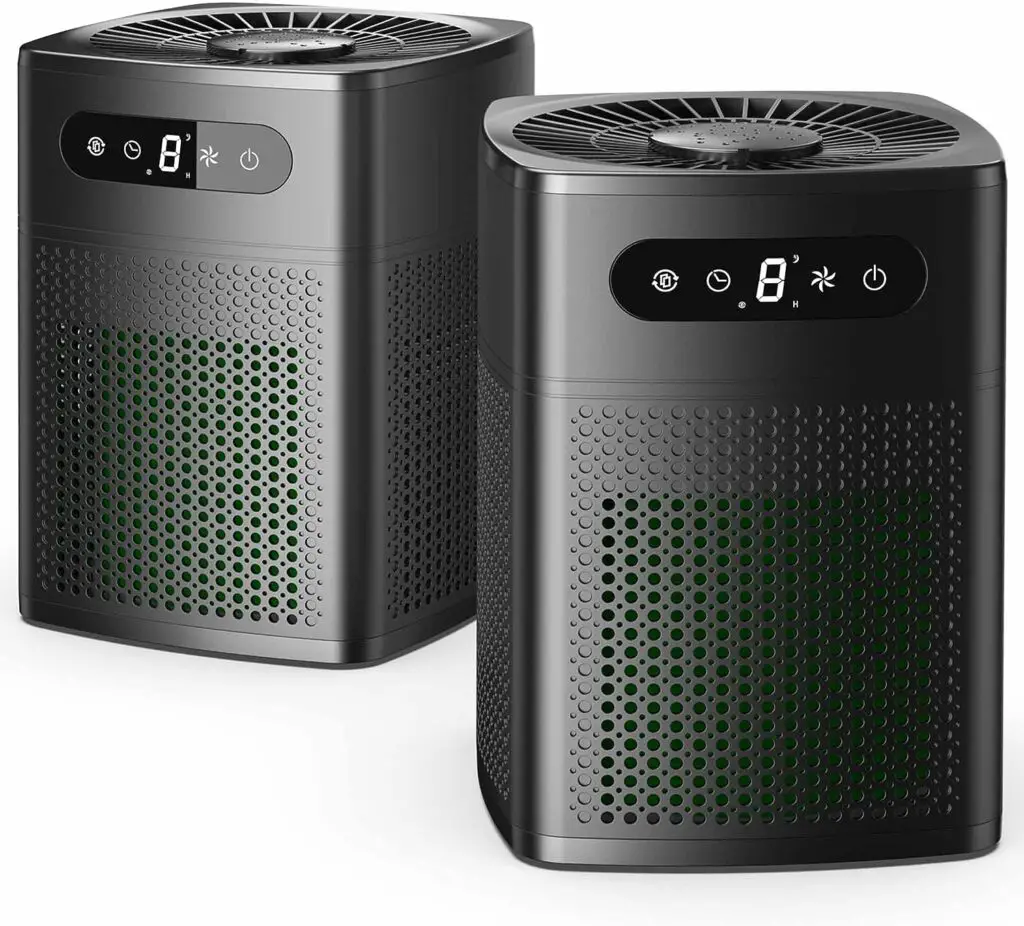 2 Pack Air Purifiers for Home Bedroom, H13 True HEPA Filter for Home large Room, Air Filter with Sleep Model, 24db Filtration System Air Cleaner for Bedroom Office Living Room Kitchen,