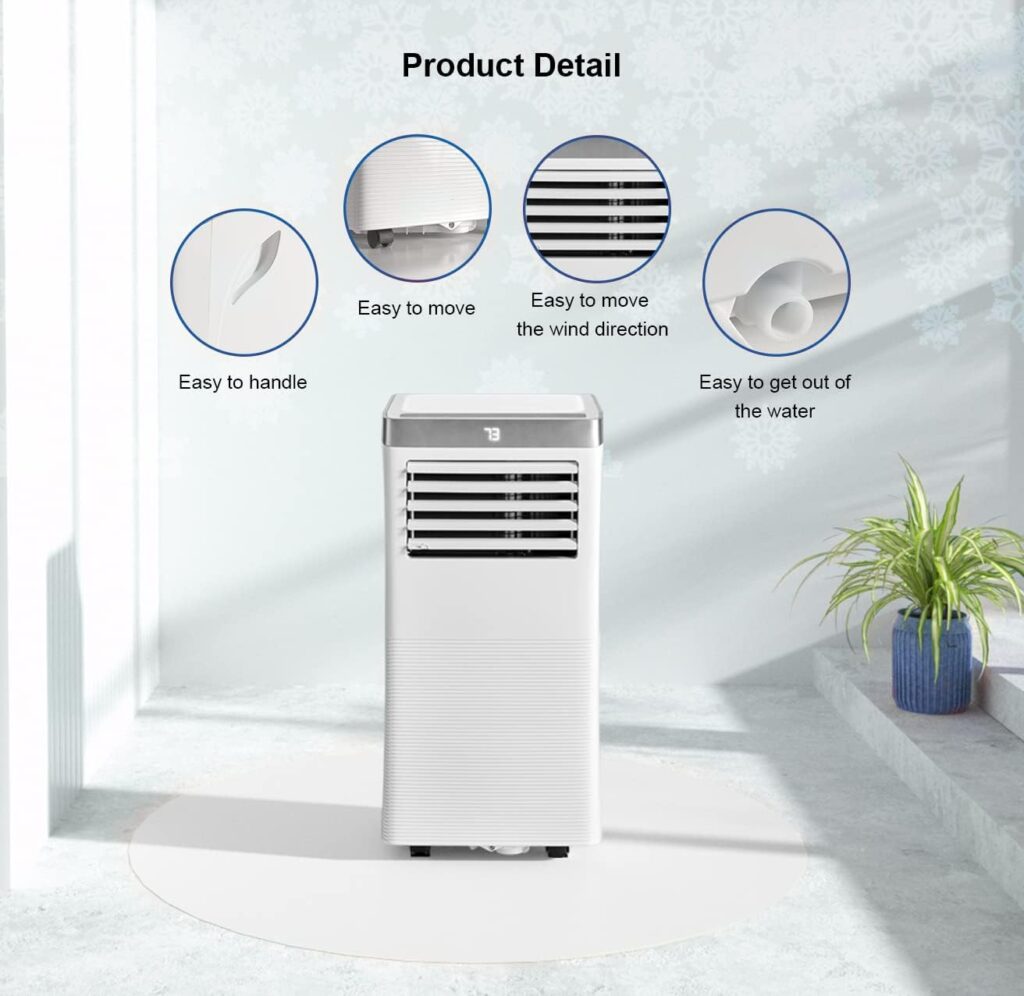 AOXUN 10000BTU Portable Air Conditioner Dehumidifier with Remote Control, 3-IN-1 Portable AC Unit with Cooling, Dehumidifier, Fan, 24H Timer (Window Venting Kit Included)