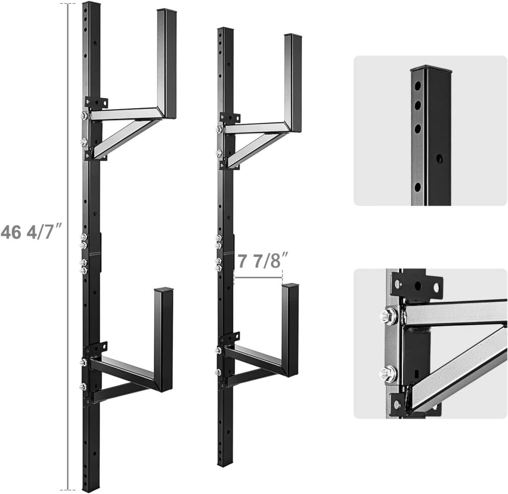 Colinktool Trailer Ladder Rack,Adjustable Trailer Ladder Rack Fit for Enclosed Trailer Exterior Side Wall - Carry 2 Ladders,Black