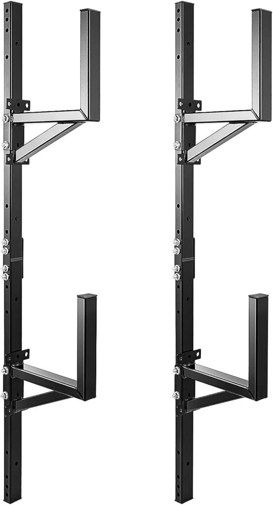 Colinktool Trailer Ladder Rack,Adjustable Trailer Ladder Rack Fit for Enclosed Trailer Exterior Side Wall - Carry 2 Ladders,Black