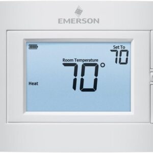 Emerson 1F83C-11NP Non-Programmable Thermostat - White, 1H/1C Conventional