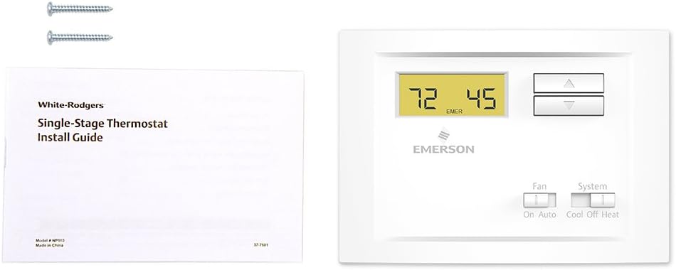 Emerson NP110 Non-Programmable Single Stage Thermostat, 4, 0.5