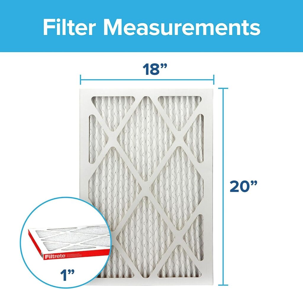 Filtrete 18x20x1 Air Filter, MPR 1000, MERV 11, Micro Allergen Defense 3-Month Pleated 1-Inch Air Filters, 4 Filters