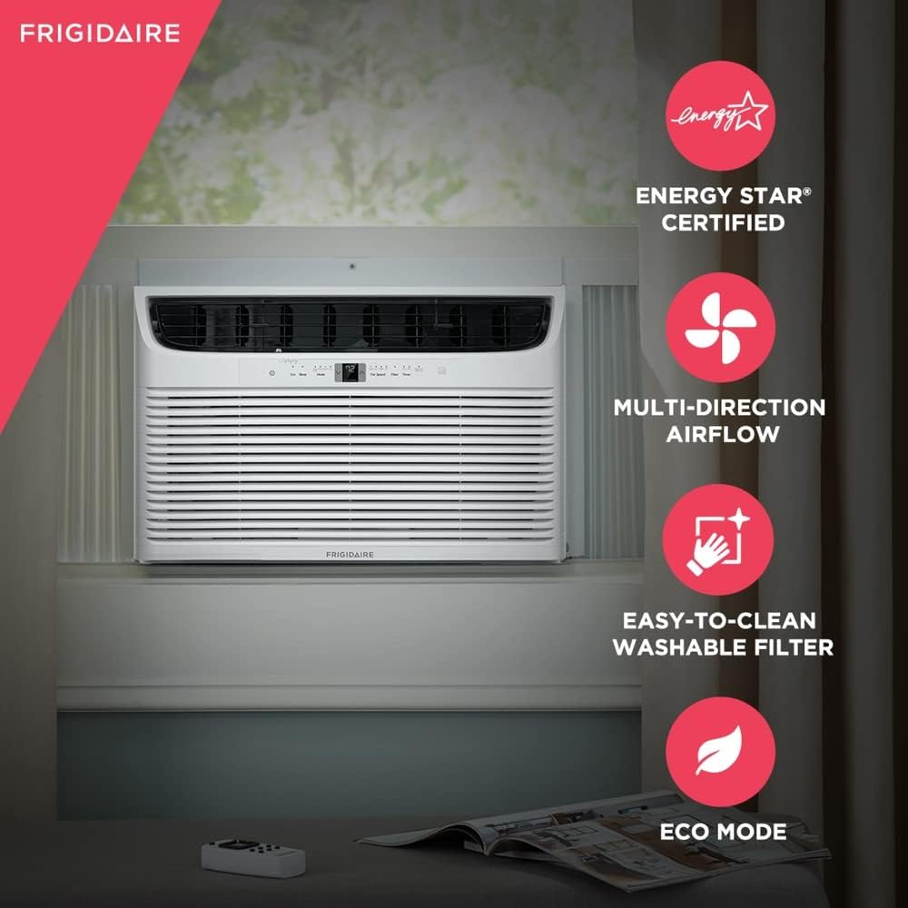 Frigidaire FHWC253WB2 Window Air Conditioner, 25,000 BTU with Easy Install Slide Out Chassis, Energy Star Certified, Multi-Speed Fan, Eco Mode, White. 26.5D x 26.5W x 18.63H