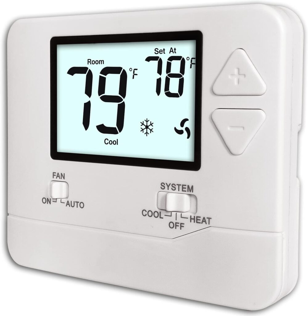 Heagstat Non Programmable Thermostats for Home 1 Heat/ 1 Cool, DIY Instal, C-Wire Not Required.