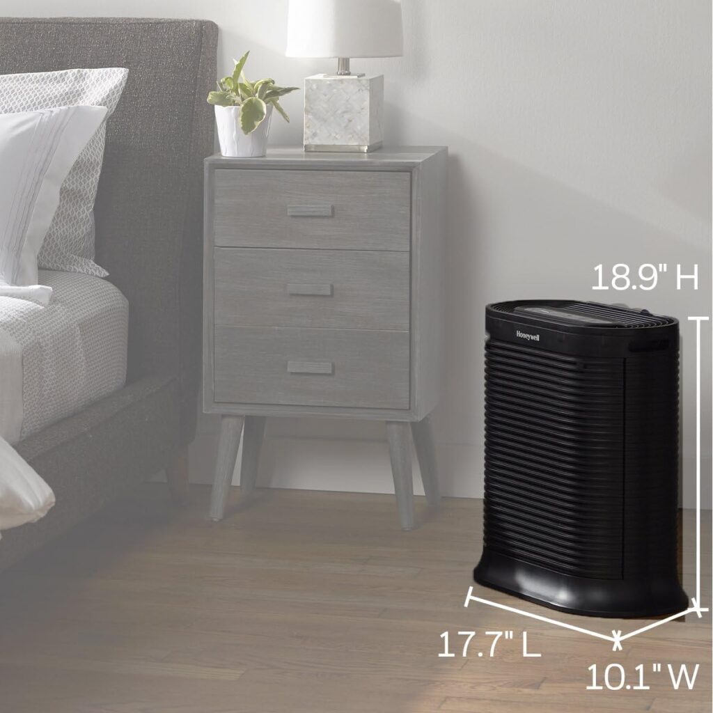 Honeywell HPA200 HEPA Air Purifier for Large Rooms - Microscopic Airborne Allergen+ Reducer, Cleans Up To 1500 Sq Ft in 1 Hour - Wildfire/Smoke, Pollen, Pet Dander, and Dust Air Purifier – Black
