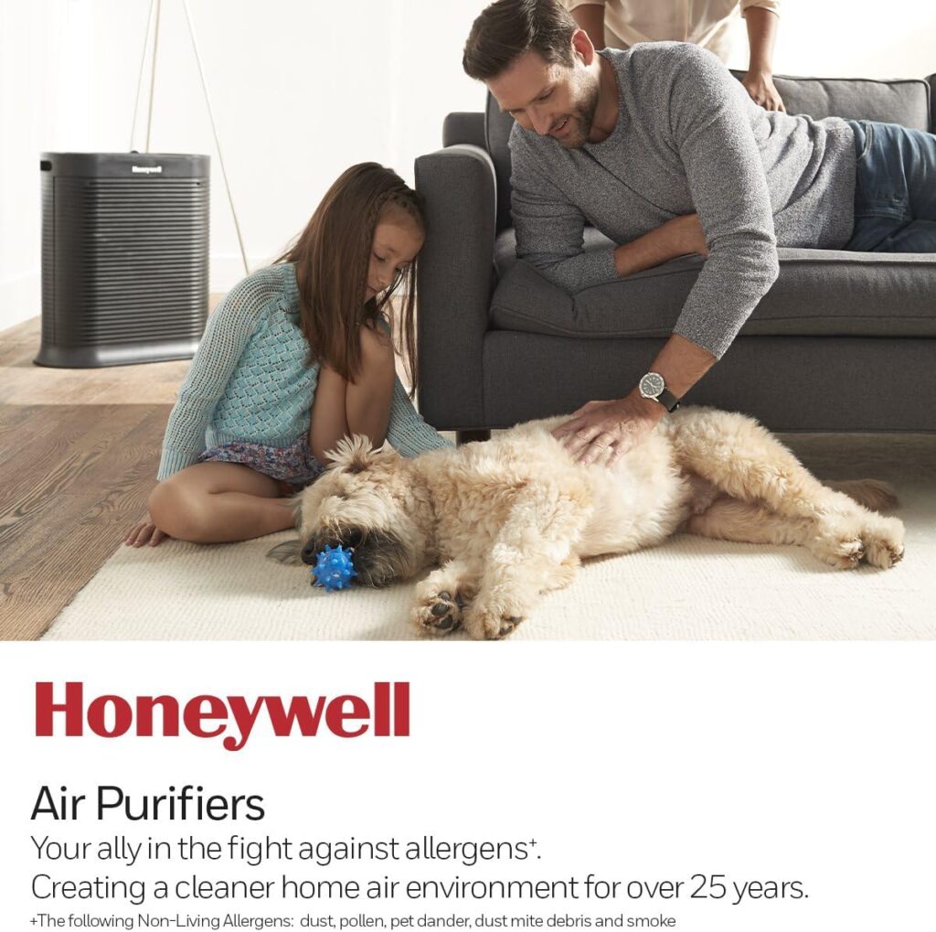 Honeywell HPA200 HEPA Air Purifier for Large Rooms - Microscopic Airborne Allergen+ Reducer, Cleans Up To 1500 Sq Ft in 1 Hour - Wildfire/Smoke, Pollen, Pet Dander, and Dust Air Purifier – Black