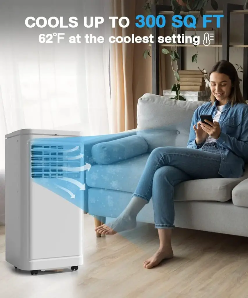 Joy Pebble Portable Air Conditioner 10000 BTU, 3-in-1 Portable AC Unit with Fan  Dehumidifier Cools up to 450 sq. ft, Energy Saving Portable AC with ECO Mode, 24H Timer, Remote Control Window Kit