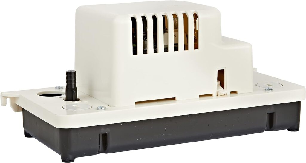 Little Giant VCCA-20ULS 115-Volt, 1/30 HP, 80 GPH Low Profile Automatic Condensate Removal Pump with Safety Switch, White/Black, 554201101