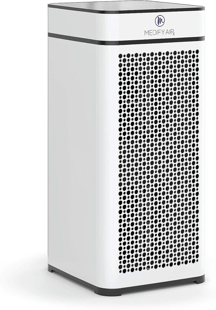 Medify MA-40-UV Air Purifier with True HEPA H14 Filter + UV Light | 840 sq ft Coverage | for Allergens, Wildfire Smoke, Dust, Odors, Pollen, Pets | Quiet 99.7% Removal to 0.1 Microns | White, 1-Pack