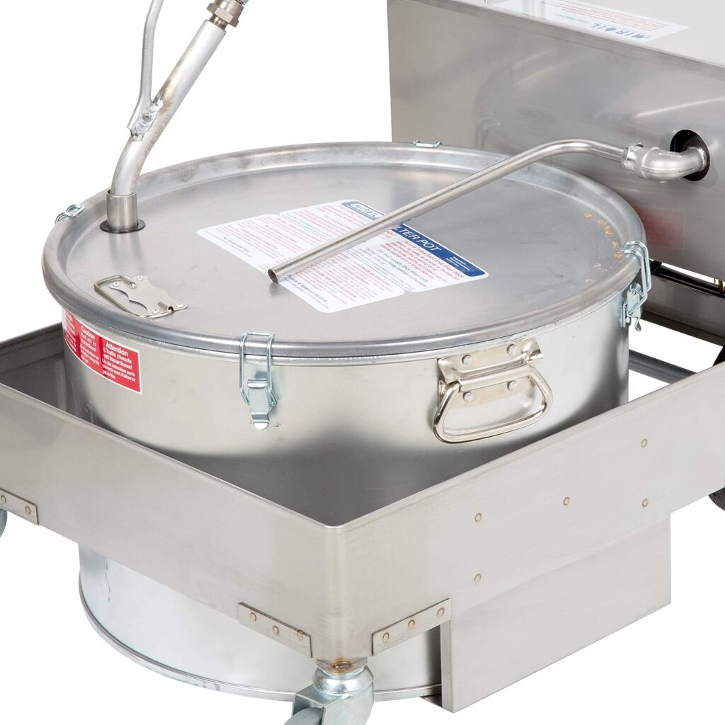 MirOil BD707 Fryer Filter Machine - Discard Trolley, Electric 75 pound Oil Capacity, Made in USA