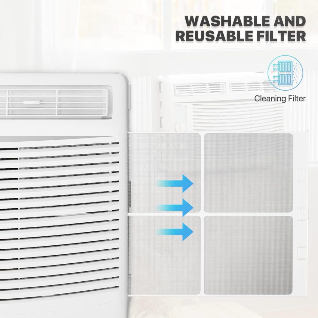 mollie 5,000 BTU Window Air Conditioner with Mechanical Controls and easy-to-Clean Washable Filter, Cool up to 150 Sq. Ft. For Bedrooms Guest Rooms