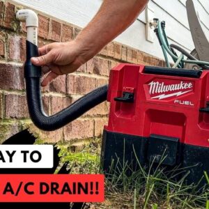 Remove Water from OVERFLOW Pan & Unclog A/C drain line the EASY way!!