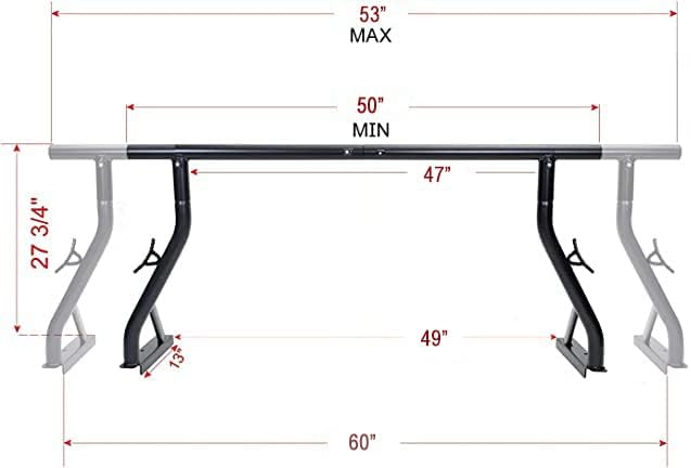 TMS 800LB Universal Pick Up Truck Ladder Rack Contractor Pick Up Rack Lumber Utility(US Patent NO. D843,922)
