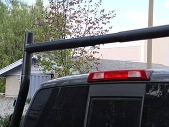 TMS Single Bar Universal Extendable Pickup Truck Bed Ladder Rack Contractor Lumber Utility (US Patent NO. D843,922) (Black, Vertical Bar)
