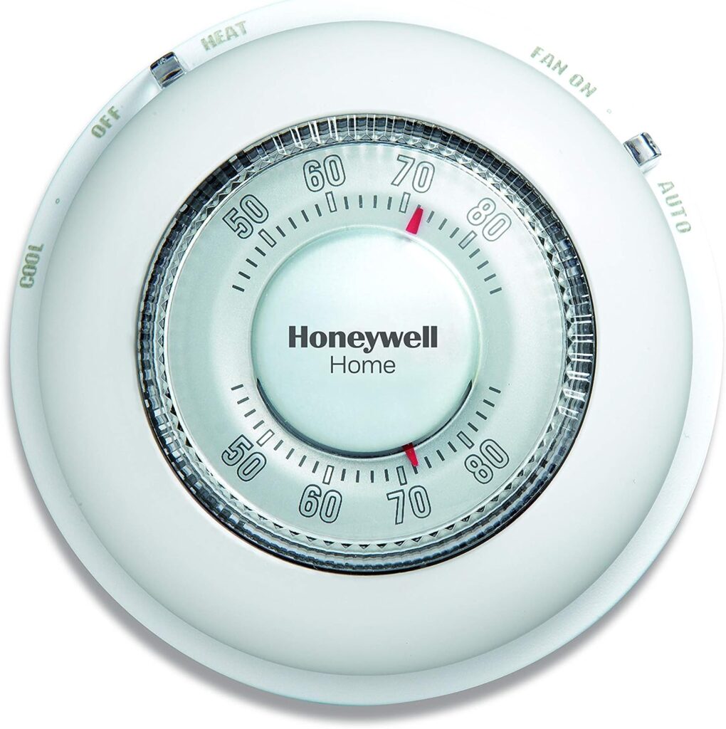 Honeywell Home CT87N1001 The Round Non-Programmable Manual Thermostat, Large, White