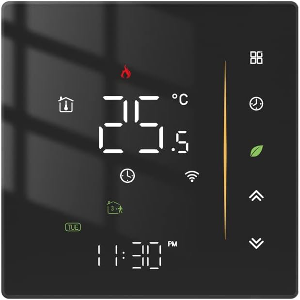 KKnoon Tuya ZigBee Digital Display Intelligent Temperature Controller Multifunctional Water/Electric Floor Heating Water/Gas Boiler Thermostat Compatible with Alexa and Google Assistant
