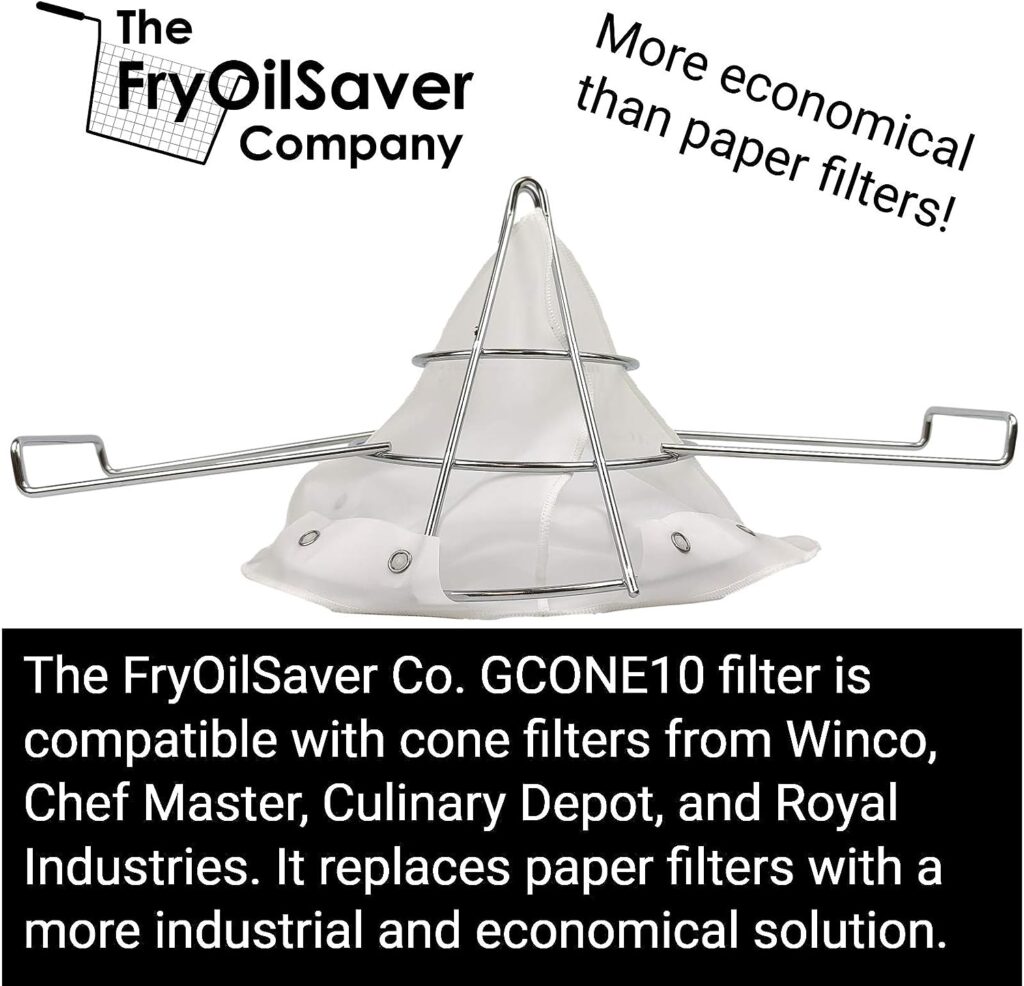 The FryOilSaver Co. GCONE10  Frame | Oil Filter Bag and Frame Kit | Reusable Deep Fryer Filter Bag | Durable Stainless Steel Construction | Easy to Clean | Design for Easier Oil Filtering