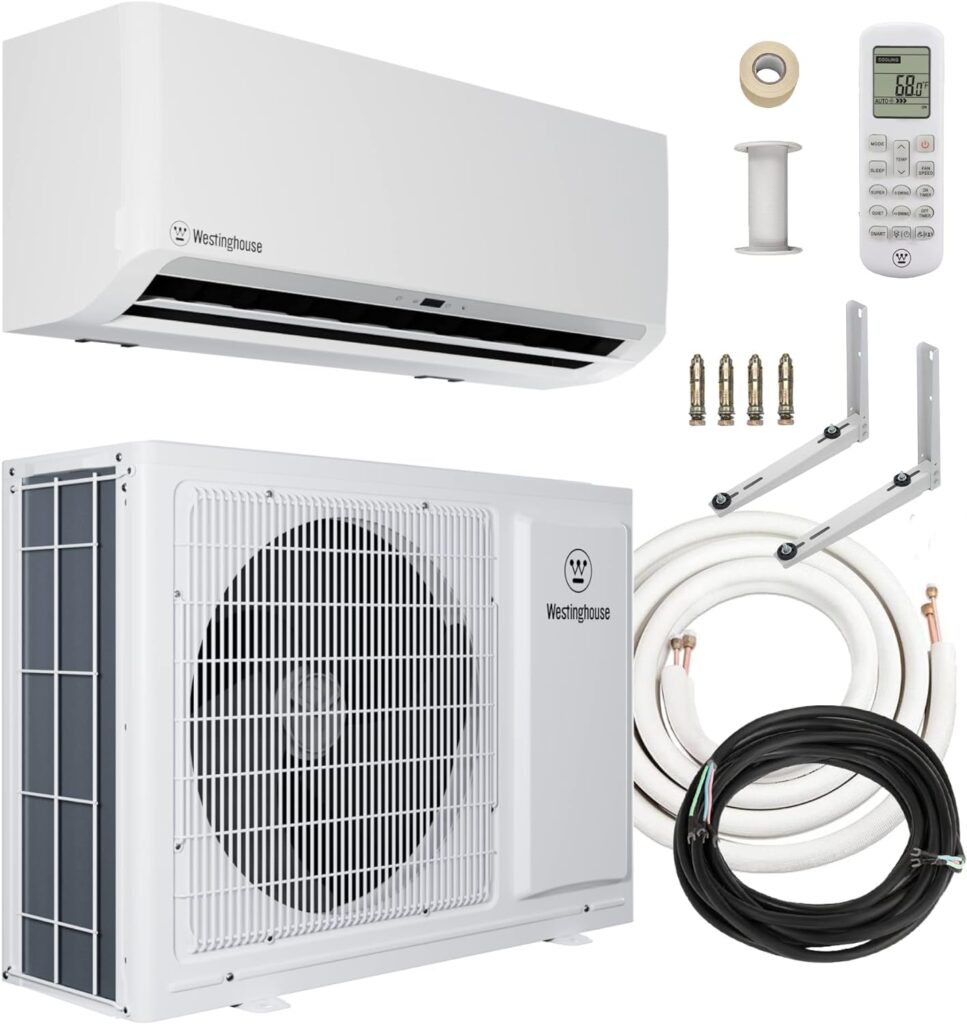 Westinghouse WHS12WMA11S + WHS12SZA11S Ductless Mini Split AC/Heating System, White