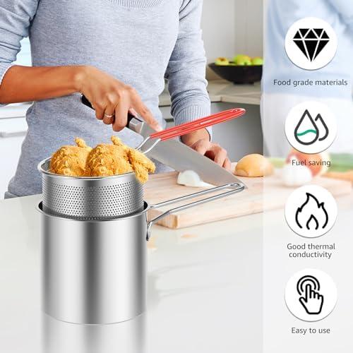 Fry, Save, and Savor with Our 304 Stainless Steel Fryer Pot!