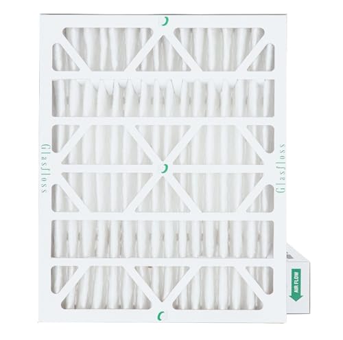 Glasfloss 20x25x4 MERV 10 Pleated 4 inches AC Furnace Air Filters by Glasfloss. Quantity 2. Actual Size: 19-1/2 x 24-1/2 x 3-3/4