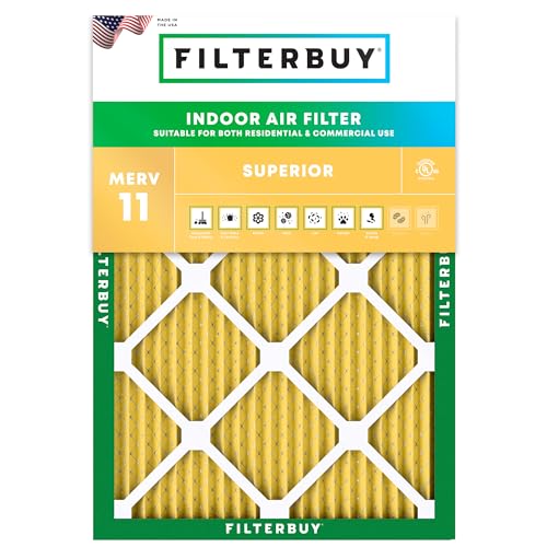 Filterbuy 18x24x1 Air Filter MERV 11 Allergen Defense (1-Pack), Pleated HVAC AC Furnace Air Filters Replacement (Actual Size: 17.38 x 23.38 x 0.75 Inches)