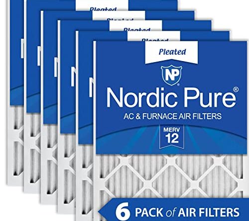 Nordic Pure 16x24x1 (15 1/2 x 23 1/2 x 3/4) Pleated MERV 12 Air Filters 6 Pack