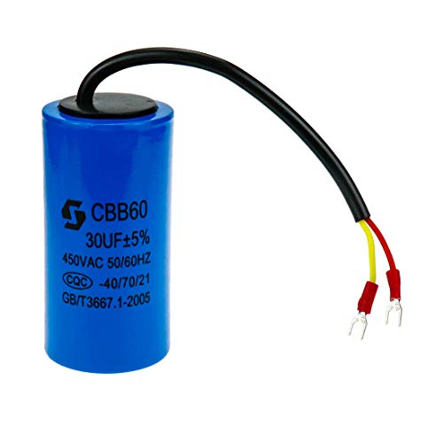 Sydien Cylindrical CBB60 Motor Run Capacitor 30UF for Running Motors with Frequency of 50Hz/60Hz, Washing Machines, Air Conditioners, Refrigerators & Water Pumps(Blue)