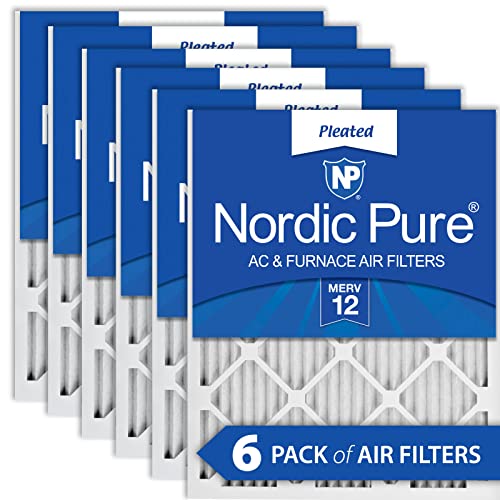 Nordic Pure 24x30x1 (23 1/2 x 29 1/2 x 3/4) Pleated MERV 12 Air Filters 6 Pack