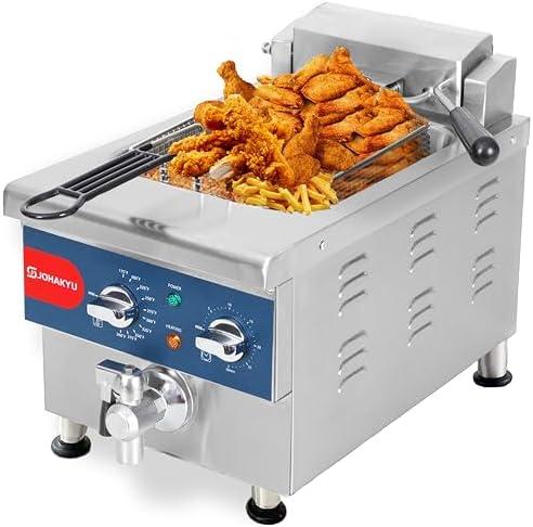 Get Fry-tastic with the JOHAKYU 13Lbs Commercial Deep Fryer!