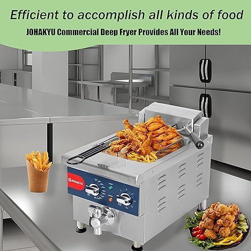 Get Fry-tastic with the JOHAKYU 13Lbs Commercial Deep Fryer!