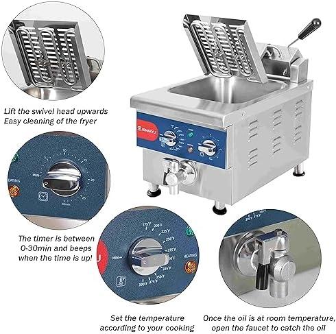 Get Fry-tastic with the JOHAKYU ⁢13Lbs Commercial Deep Fryer!