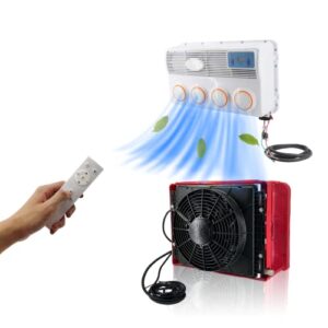 NEKPOKKA Universal 12V electric conditioner, dual use cold and hot/TPC electric heating function 12 volt dc air conditioner, for trucks, camping vehicles, excavators, vans, rv ac unit (12V)