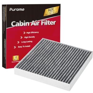 Puroma Cabin Air Filter with Activated Carbon, Compatible with CF12820, Hyundai 97133-L1000, 97133-N9100, Elantra, Ioniq, Santa Cruz, Santa Fe, Sonata, Tucson, KIA K5, Niro, Sorento, Sportage, GV60