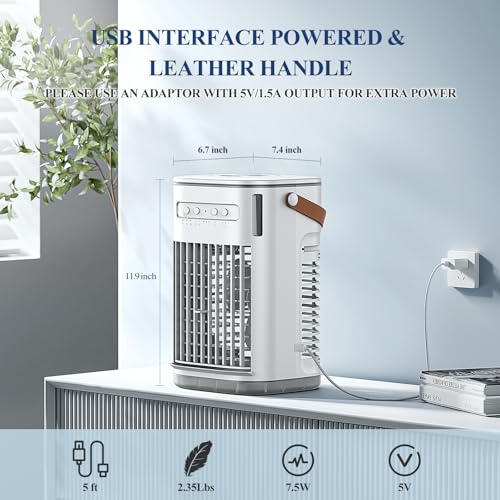 "3-in-1 Portable Mini Air Cooler with Remote, Timer, USB, and 7 LED Lights" - Image 5