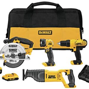 DEWALT 20V MAX Power Tool Combo Kit, 4-Tool Cordless Power Tool Set with Battery and Charger (DCK445D1M1)