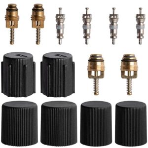 2 Set Universal A/C System Repair Valve Caps & Core- Car Air Conditioning Valve Core Kit for R12 or R134a and Car AC System Accessories Replacement