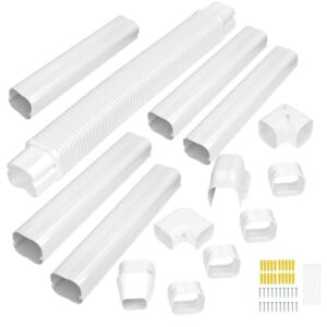 YoleShy 3'' 9 Ft Mini Split Line Set Cover PVC Mini Split Cover Kit Easy Installation Decorative Line Cover Kit for Mini Split AC Line Cover Kit for Heat Pump & Units Air Conditioners