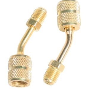 bylikeho 2PCS Mini Split Adapter,Car Accessories R410A Charging Vacuum Port Adapter with Thimble 5/16 Inch Female Quick Coupler to 1/4 Inch Male Flare for Mini Split System Air Conditioner HVAC