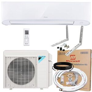 Daikin 18,000 BTU 18 SEER2 Entra Series Ductless Mini Split Heat Pump System w/ 16’ Maxwell Installation Kit and Wall Mounting Bracket (230V)