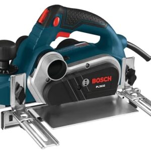 BOSCH 3-1/4 Inch 6.5 Amp Hand Planer for Woodworking, 2.6 mm Cut Depth, Corded with Carrying Case (PL2632K)