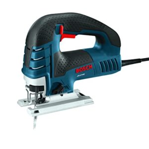 BOSCH Top-Handle Jig Saw 7.0 Amp, 3,100 SPM, 45 Degree Beveled Cuts, Variable-Speed Control, Ergonomic Design, Corded (JS470E)