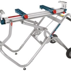 Bosch T4B Portable Gravity-Rise Miter Saw Stand with Wheels, 18' Material Capacity