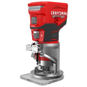 CRAFTSMAN V20 Router Tool, Cordless, Variable Speed, Fixed Base Router with Depth Adjustment, Bare Tool Only (CMCW400B)