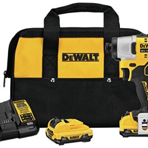 DEWALT XTREME 12V MAX* Impact Driver Kit, 1/4-Inch (DCF801F2)