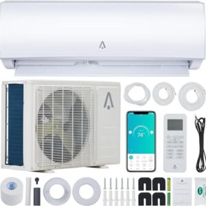 Mini Split Air Conditioner,19 SEER2 9000 BTU Mini Split AC/Heating System, Inverter Ductless Air Conditioner w/WiFi,Remote Contro& Pre-Charged, 230V AC Unit Cools Room up to 450 Sq. Ft