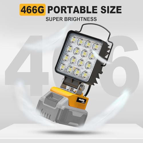 Here's a concise, SEO-friendly title:

Dewalt 18V Cordless LED Work Light: 4800LM Portable Shop Lamp w/ USB Charger - Image 6
