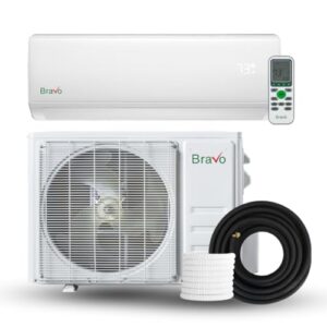 BRAVO 24000 BTU 17 SEER Mini Split AC/Heating System Pre-Charged Inverter Heat Pump with 13ft Installation Kit Smart kit Included