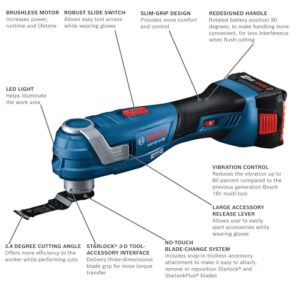 BOSCH GOP18V-34B12 18V Brushless StarlockPlus® Oscillating Multi-Tool Kit with (1) 2 Ah Standard Power Battery